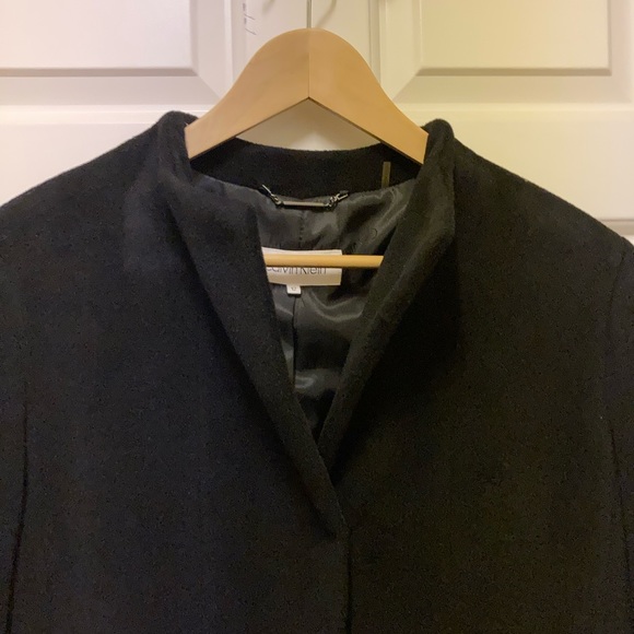 Calvin Klein Black Wool Coat - Picture 1 of 8